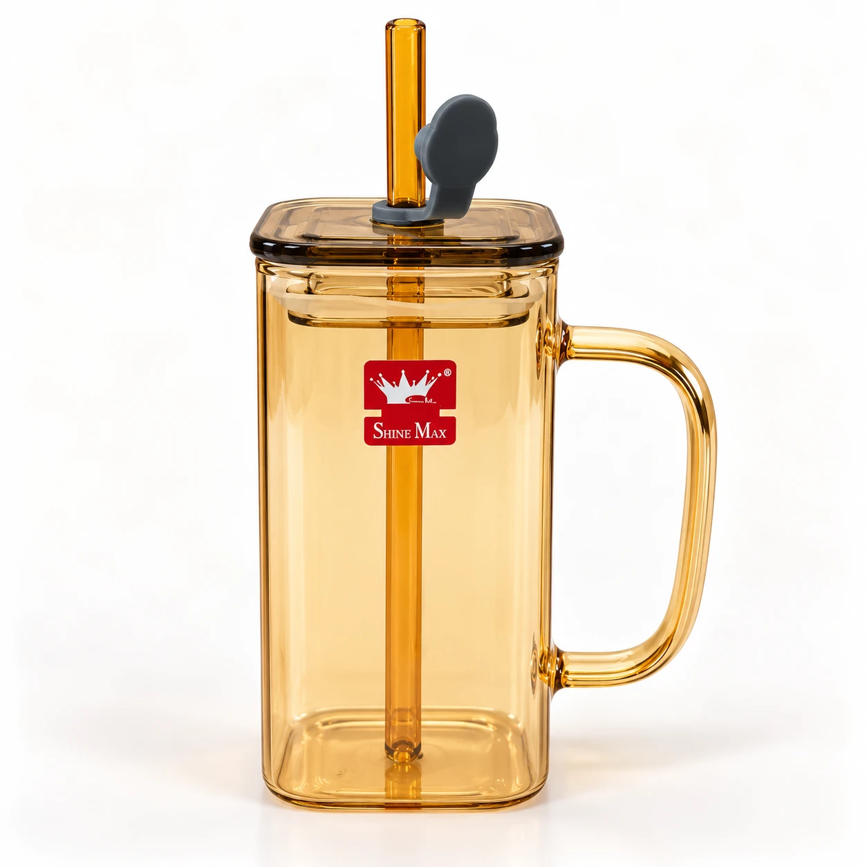 Borosilicate Glass Mug with Lid & Straw